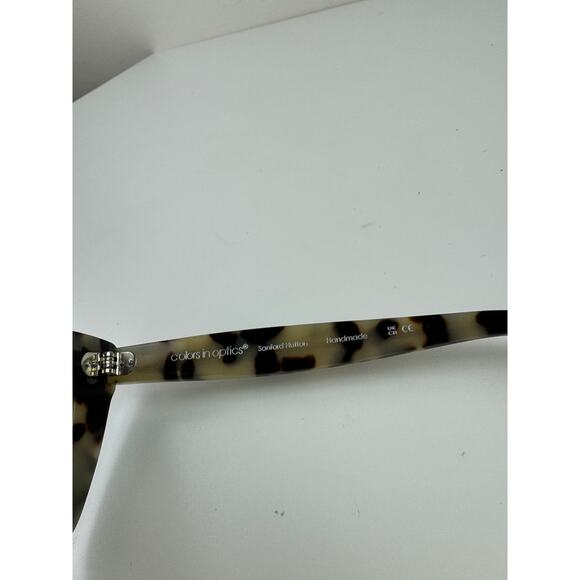 Colors In Optics CS391 MAGNIFIQUE Sunglasses Oat Brown Blue Mirror Lens HANDMADE - Picture 7 of 8